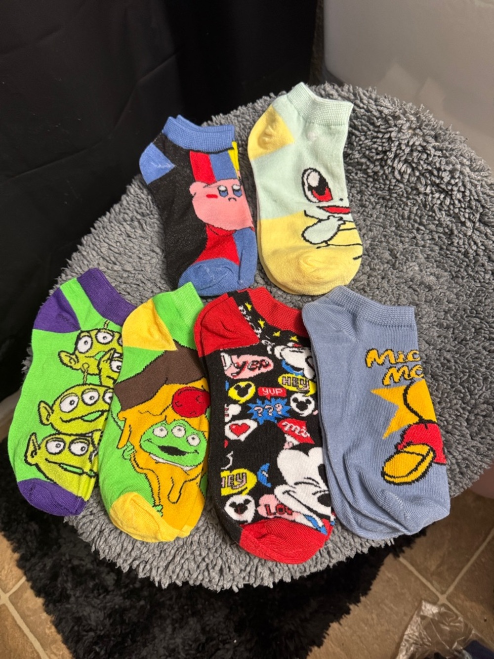 Assorted Cartoon Graphic Ankle Socks - Mixed Colors